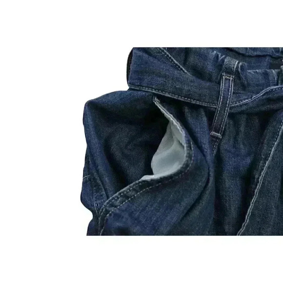 Edwin Women's Size 25 Blue Harlow Denim Belted High Waisted Shorts Pockets - Picture 5 of 7